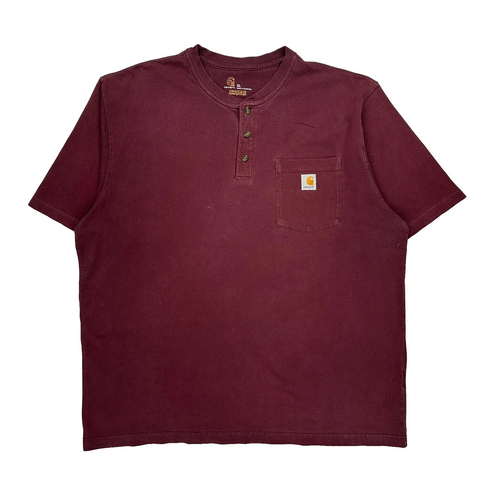 Carhartt T-Shirt - XL Burgundy Cotton