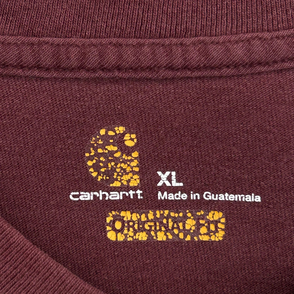 Carhartt T-Shirt - XL Burgundy Cotton - Image 3