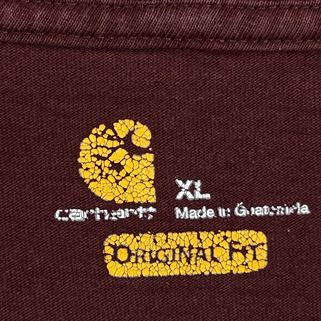 Carhartt T-Shirt - XL Burgundy Cotton - Image 3