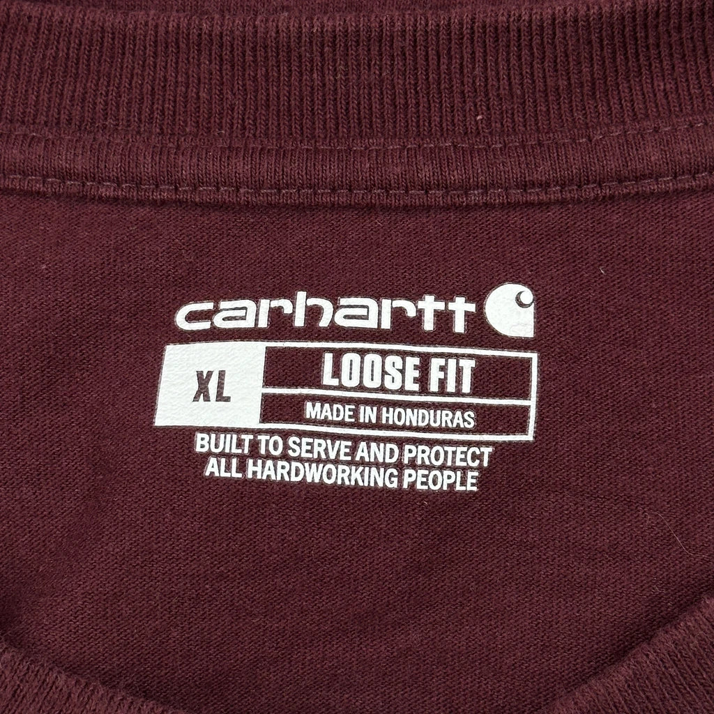 Carhartt T-Shirt - XL Burgundy Cotton - Image 3