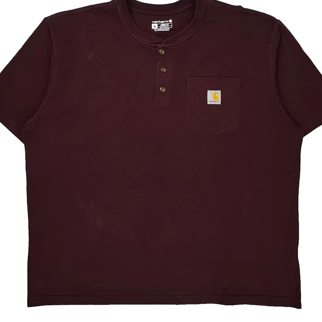 Carhartt T-Shirt - XL Burgundy Cotton - Image 4
