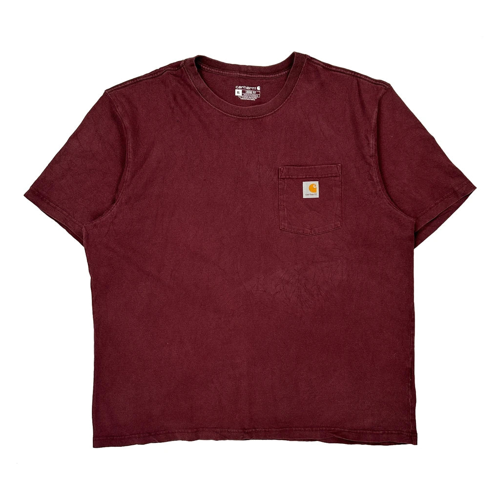 Carhartt T-Shirt - XL Burgundy Cotton