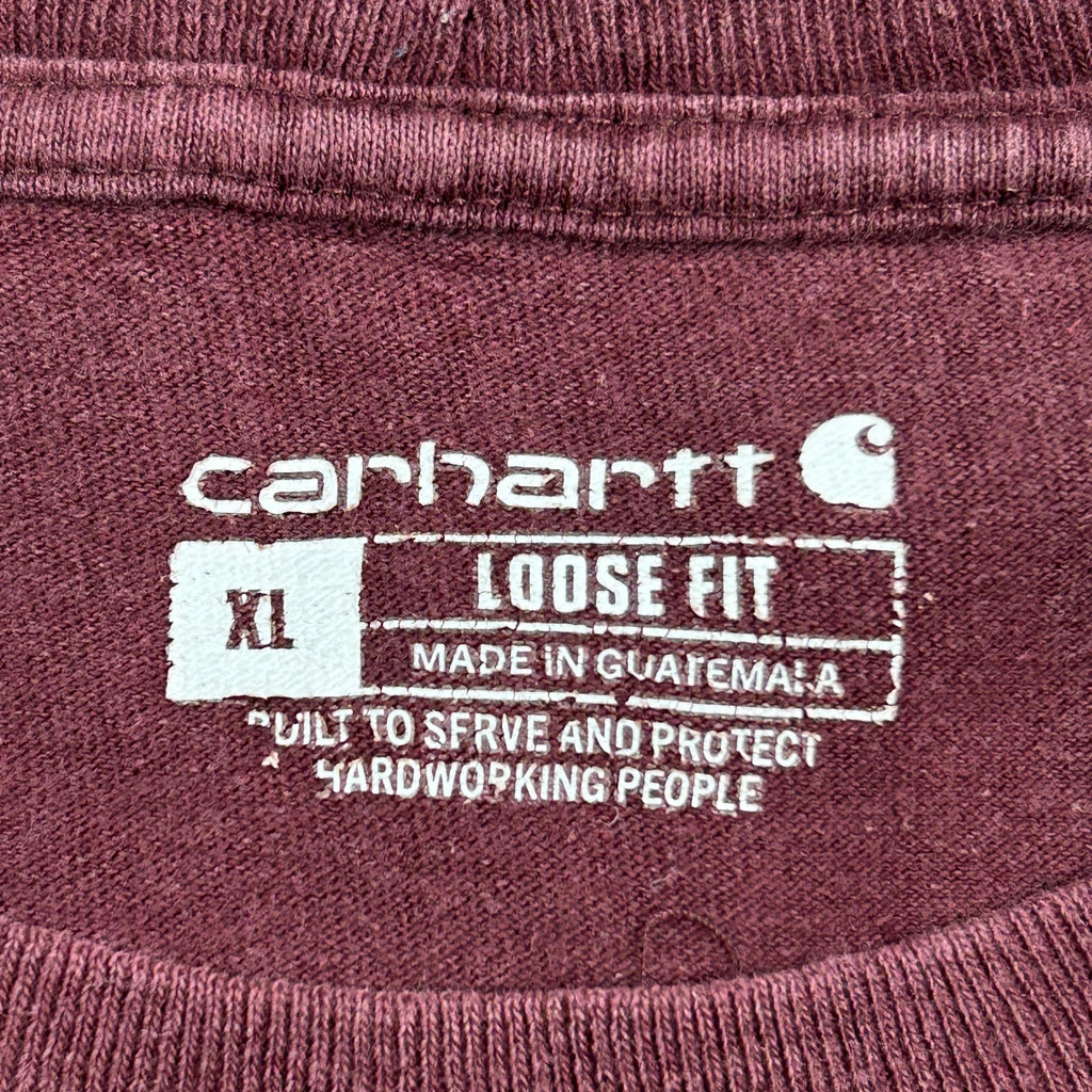 Carhartt T-Shirt - XL Burgundy Cotton - Image 3