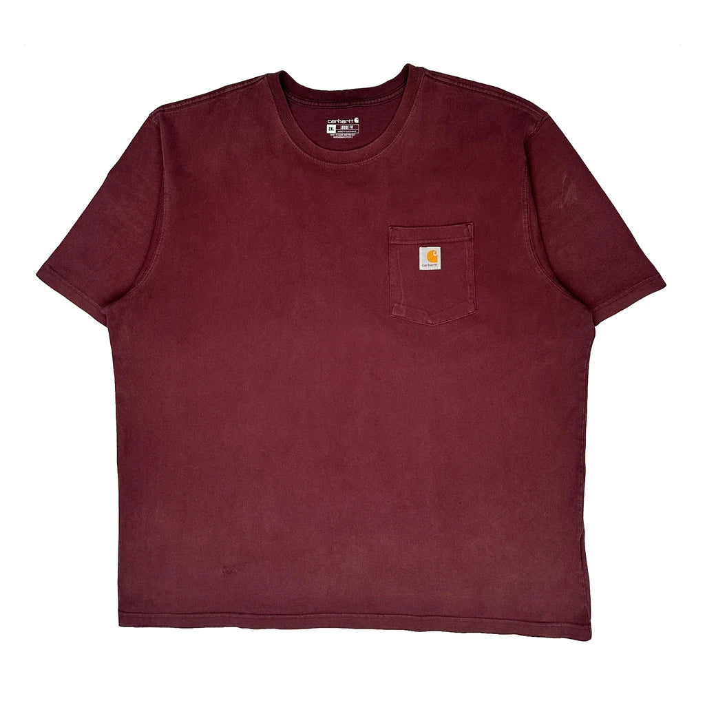 Carhartt T-Shirt - 2XL Burgundy Cotton