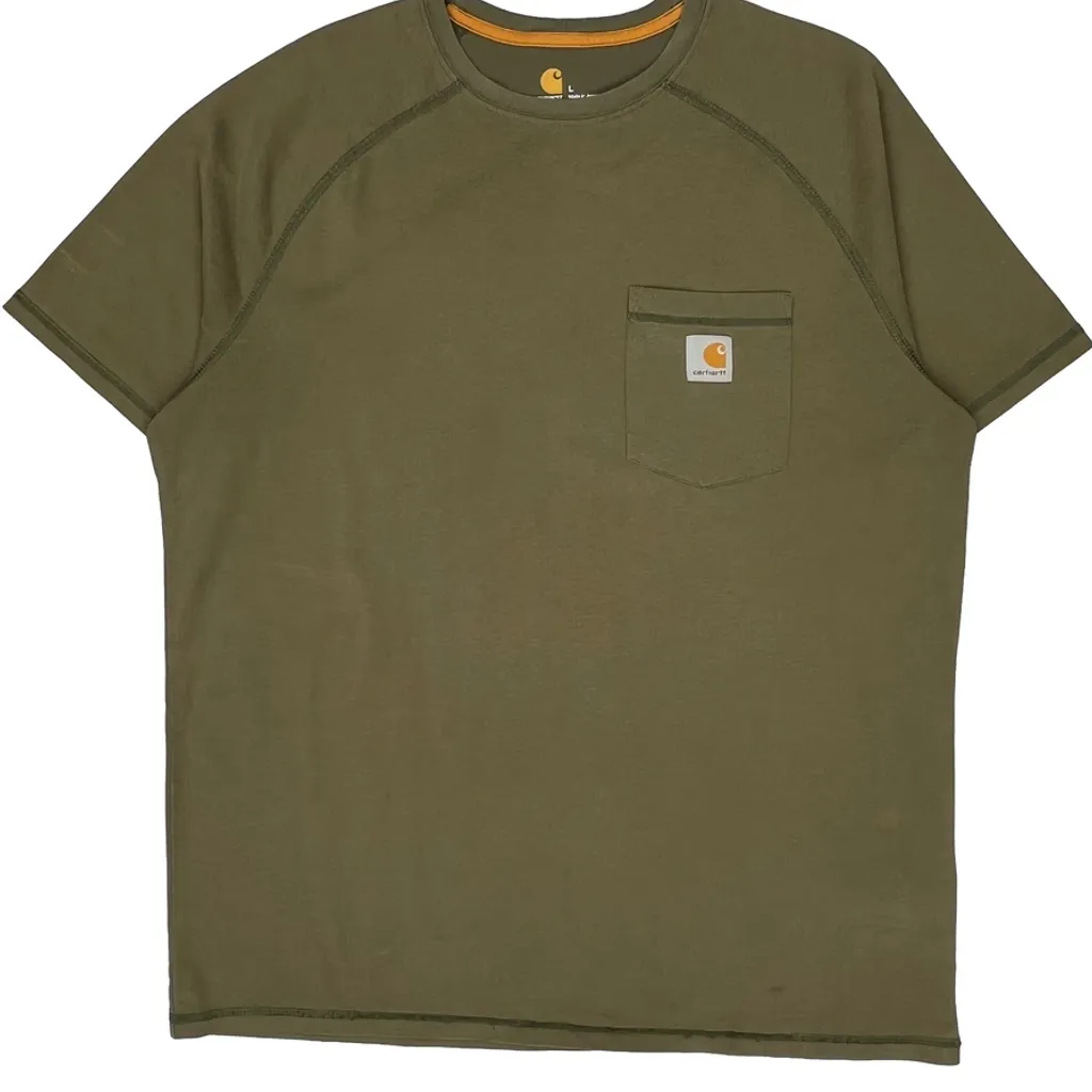 Carhartt T-Shirt - Large Green Cotton - Image 4