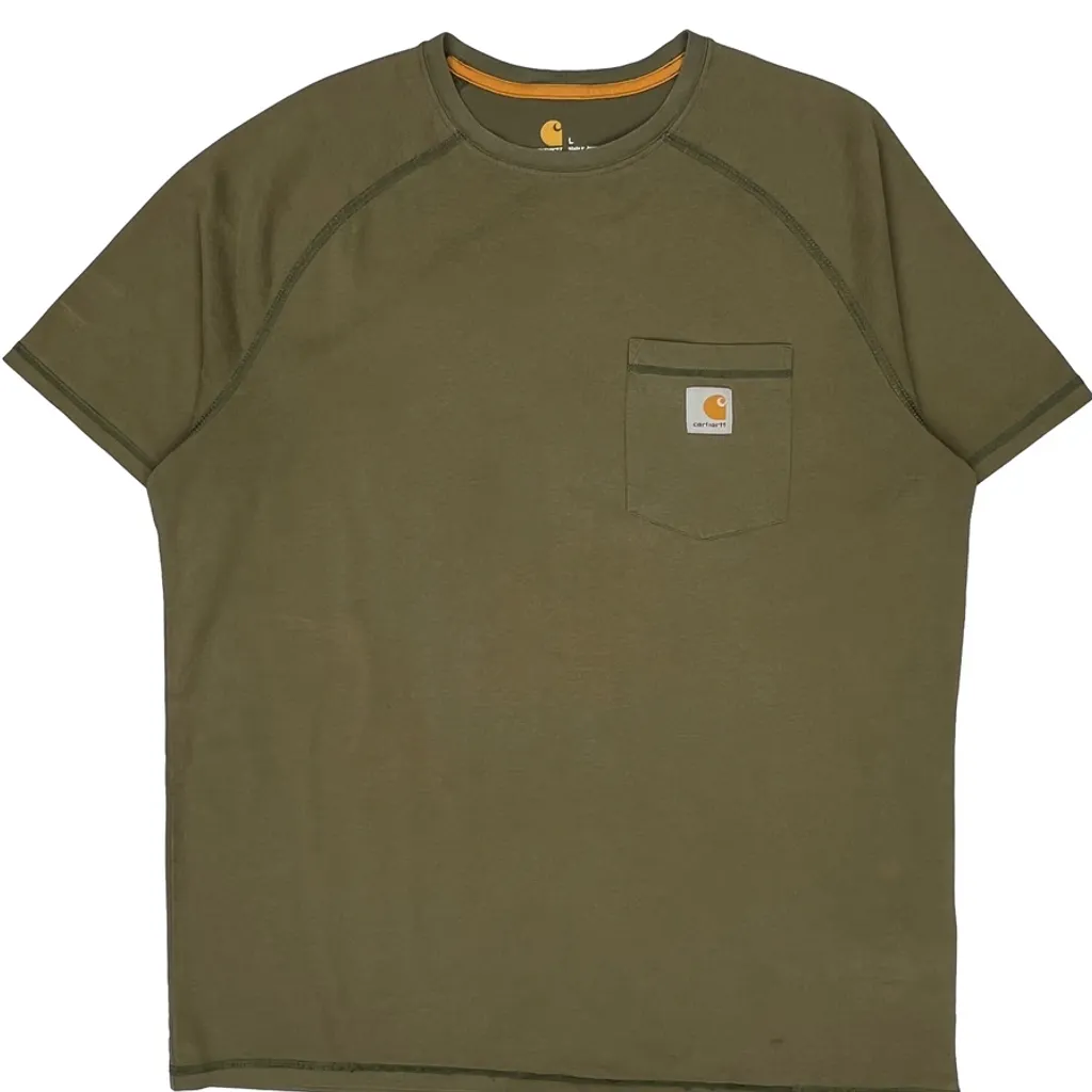 Carhartt T-Shirt - Large Green Cotton - Image 5