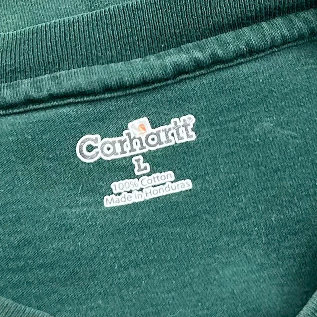 Carhartt T-Shirt - Large Green Cotton - Image 3