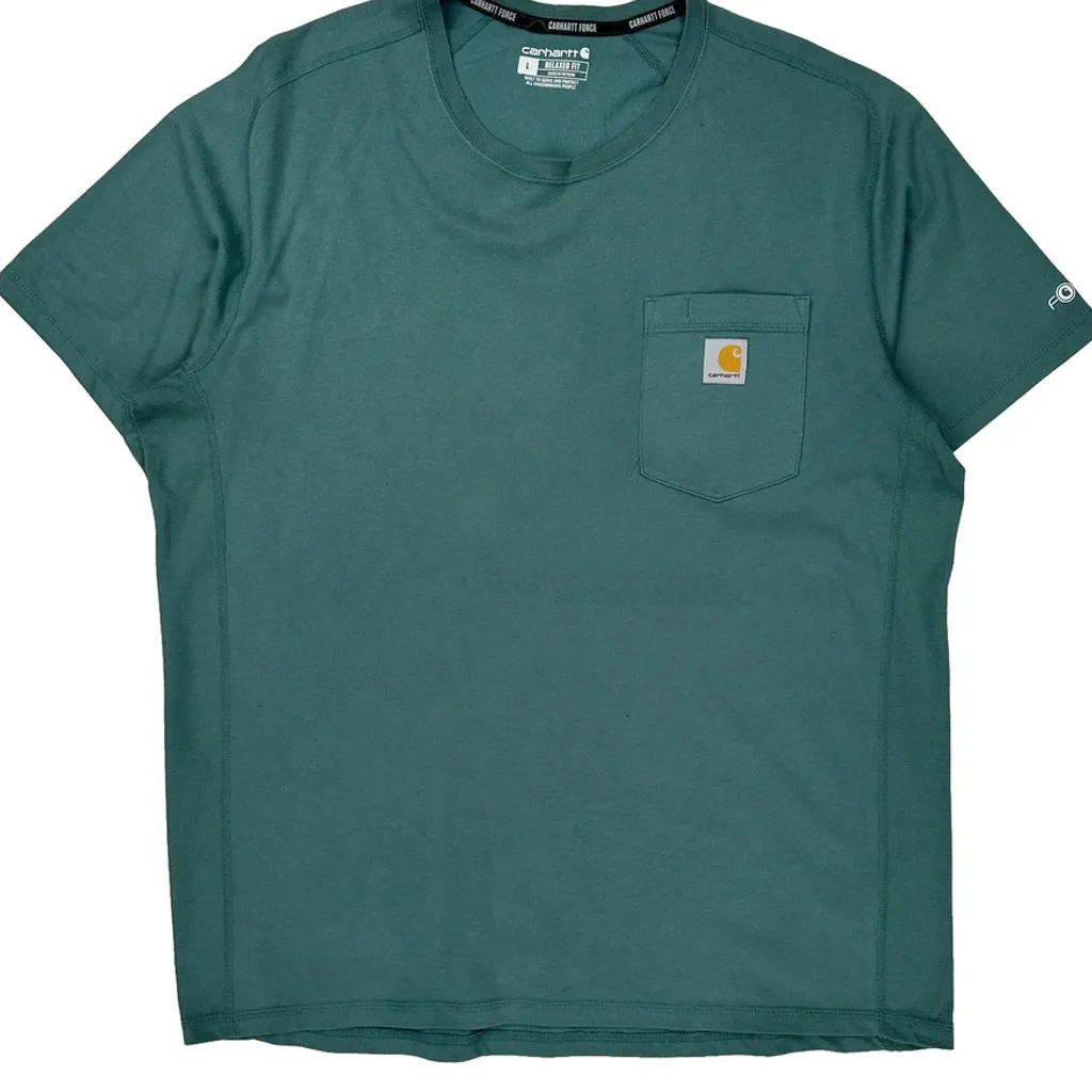 Carhartt T-Shirt - Large Green Cotton - Image 4