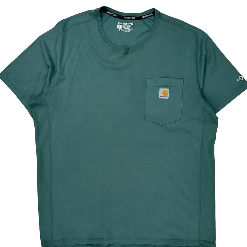 Carhartt T-Shirt - Large Green Cotton - Image 5