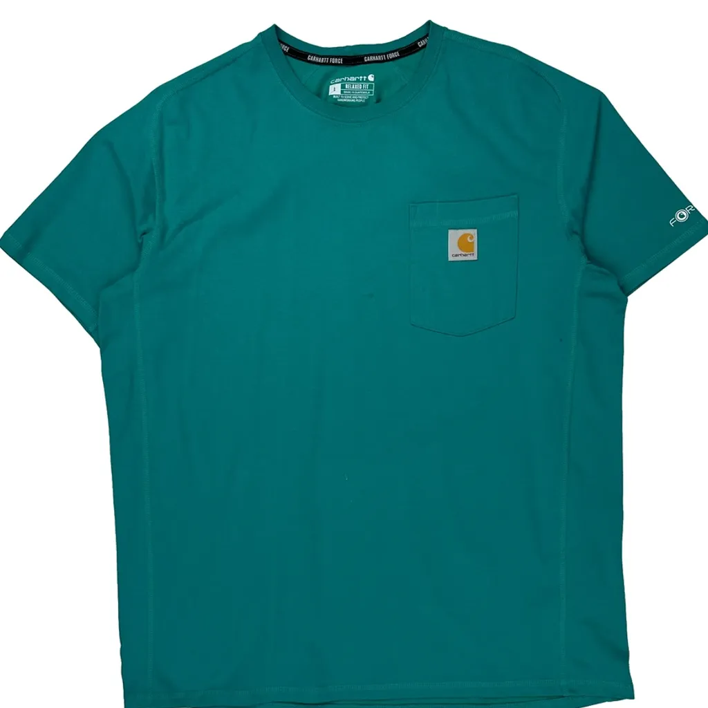 Carhartt T-Shirt - Large Green Cotton - Image 4