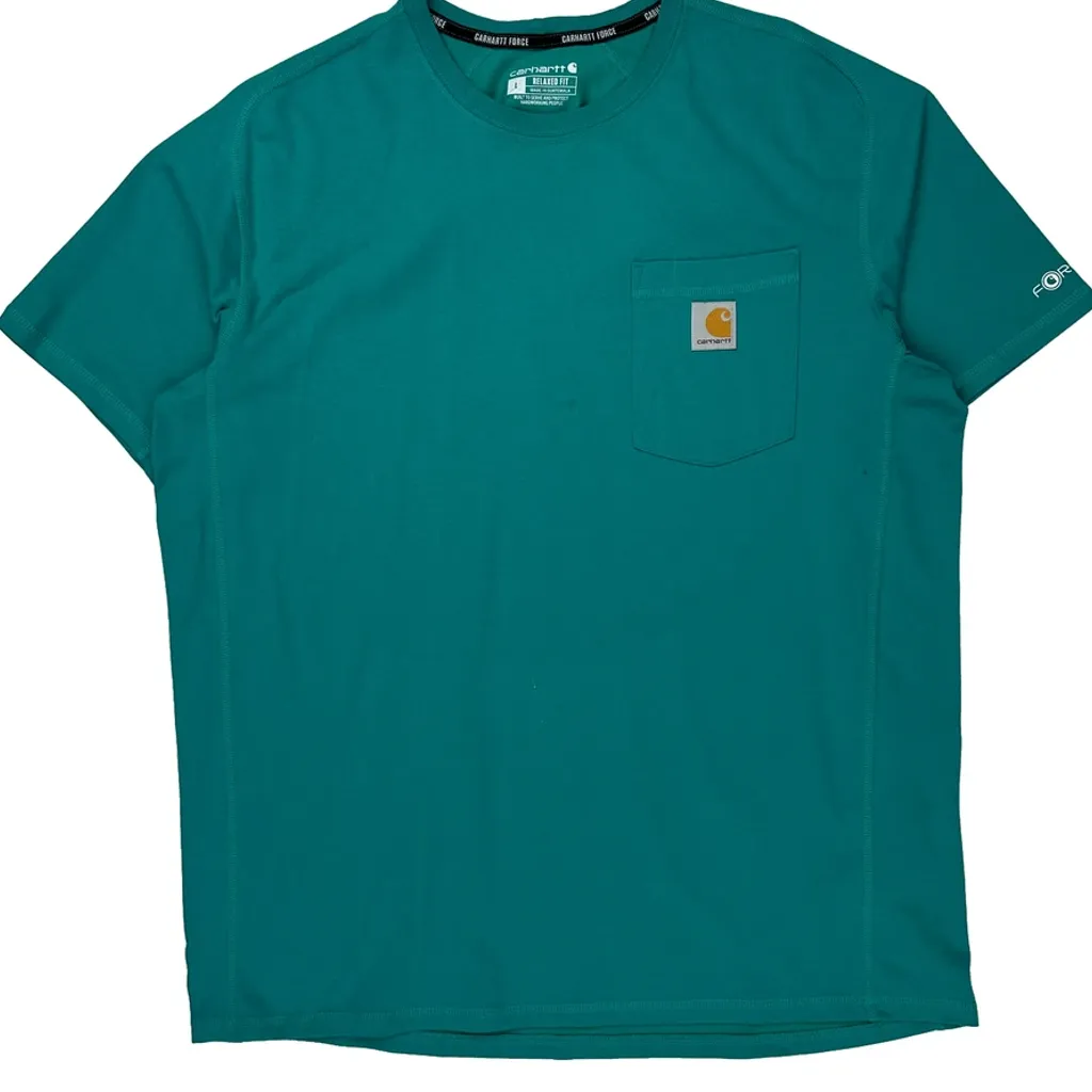 Carhartt T-Shirt - Large Green Cotton - Image 5