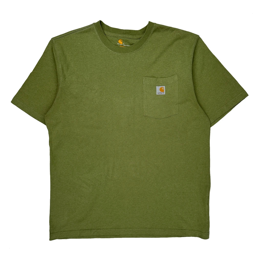 Carhartt T-Shirt - Large Green Cotton
