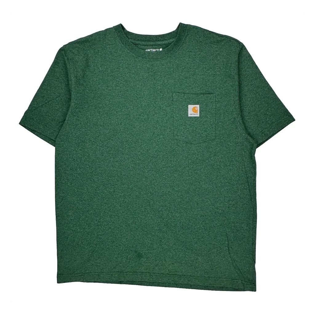 Carhartt T-Shirt - Large Green Cotton