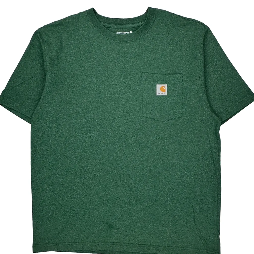 Carhartt T-Shirt - Large Green Cotton - Image 4