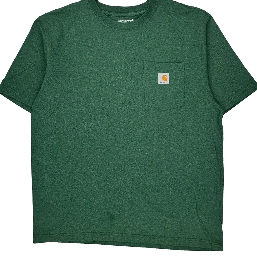 Carhartt T-Shirt - Large Green Cotton - Image 5