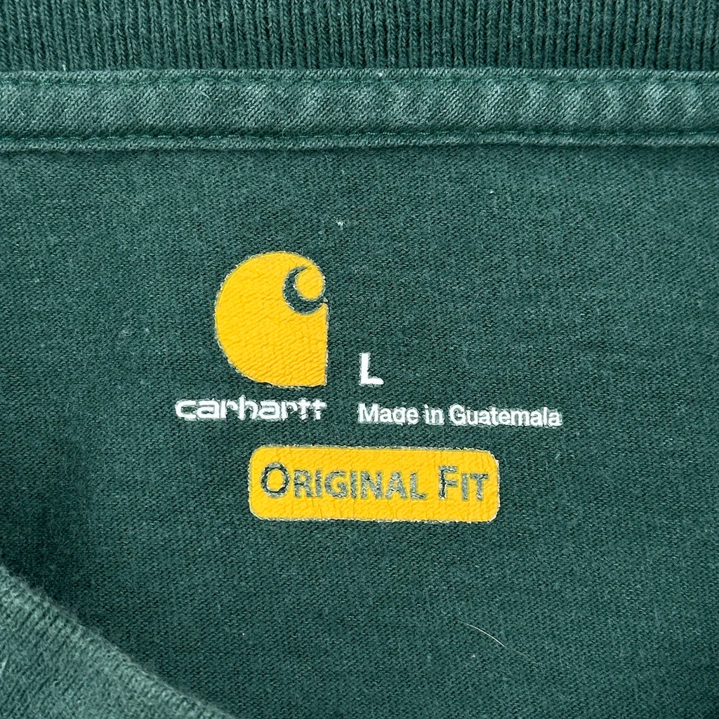 Carhartt Henley T-Shirt - Large Green Cotton - Image 3