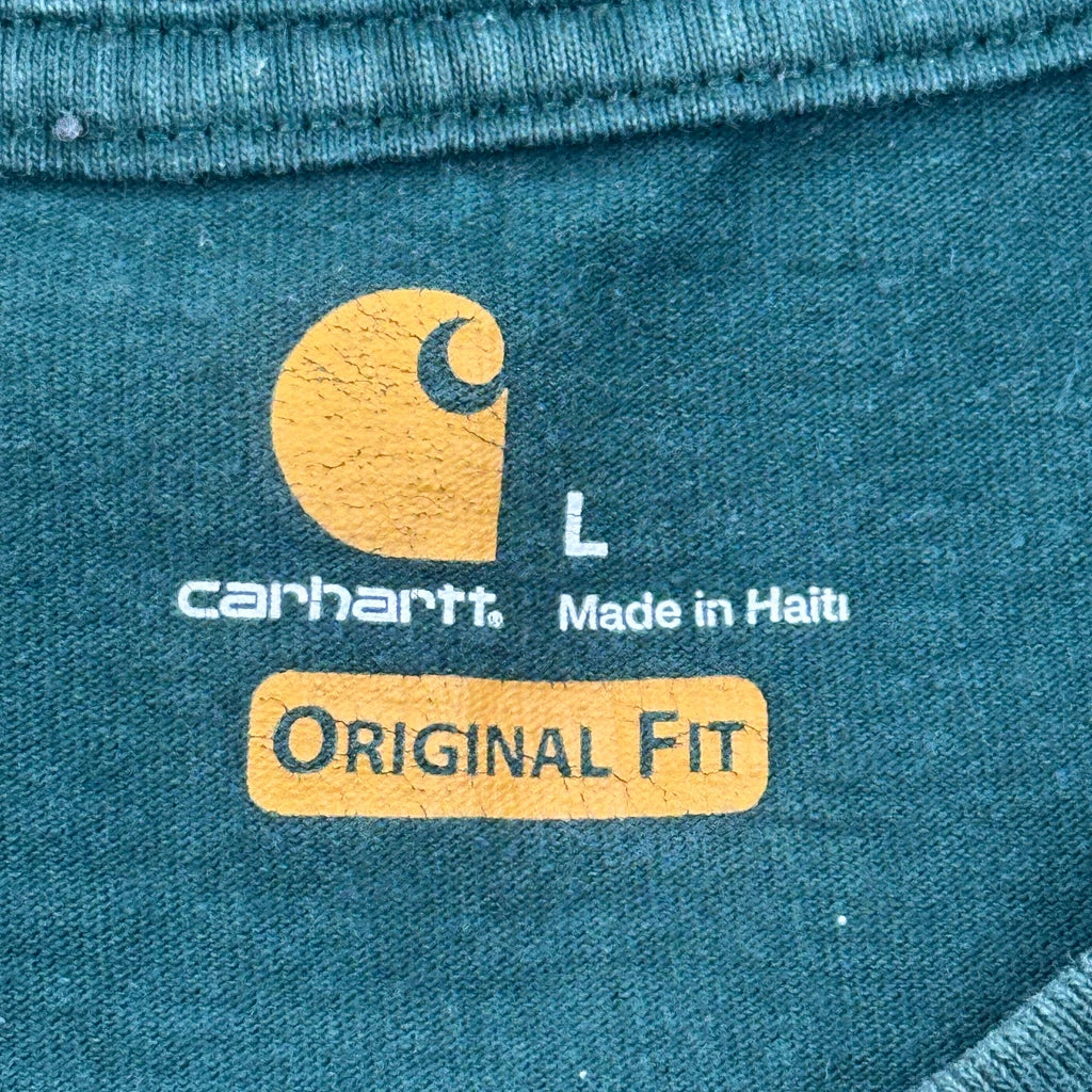 Carhartt T-Shirt - Large Green Cotton - Image 3