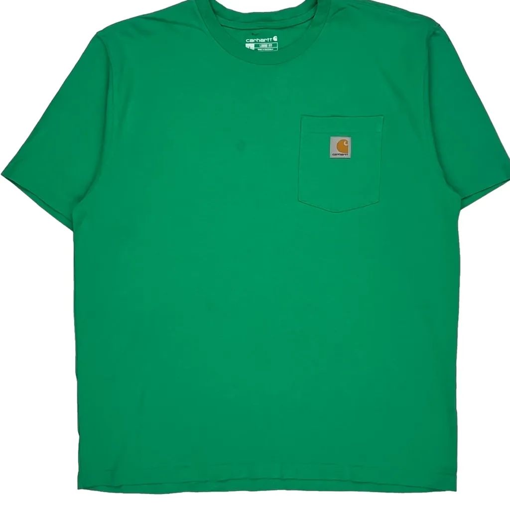 Carhartt T-Shirt - Large Green Cotton - Image 4