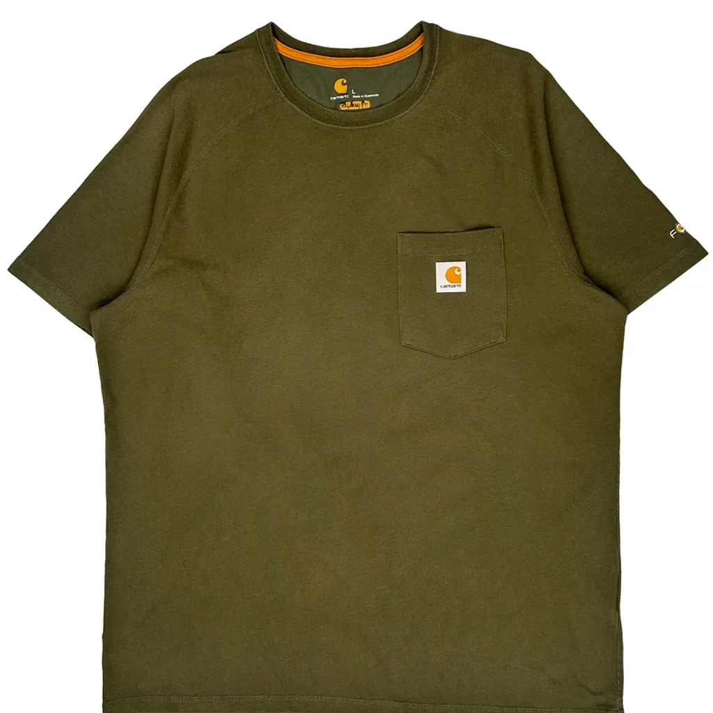 Carhartt T-Shirt - Large Green Cotton - Image 4