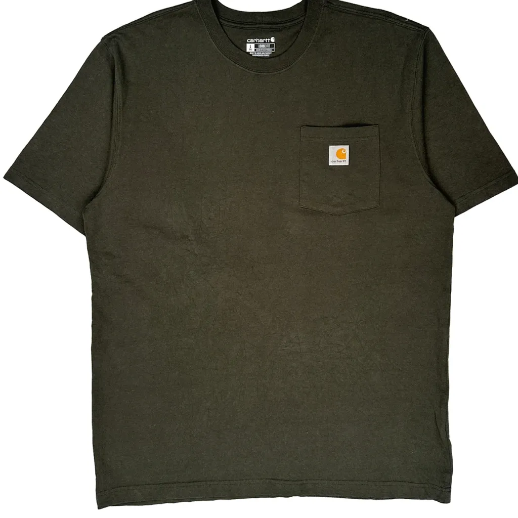 Carhartt T-Shirt - Large Green Cotton - Image 4
