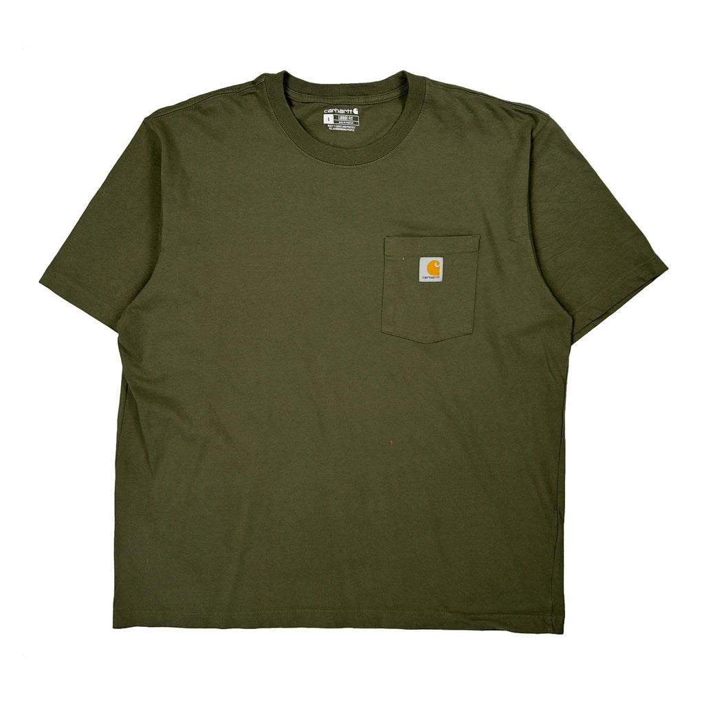 Carhartt T-Shirt - Large Green Cotton