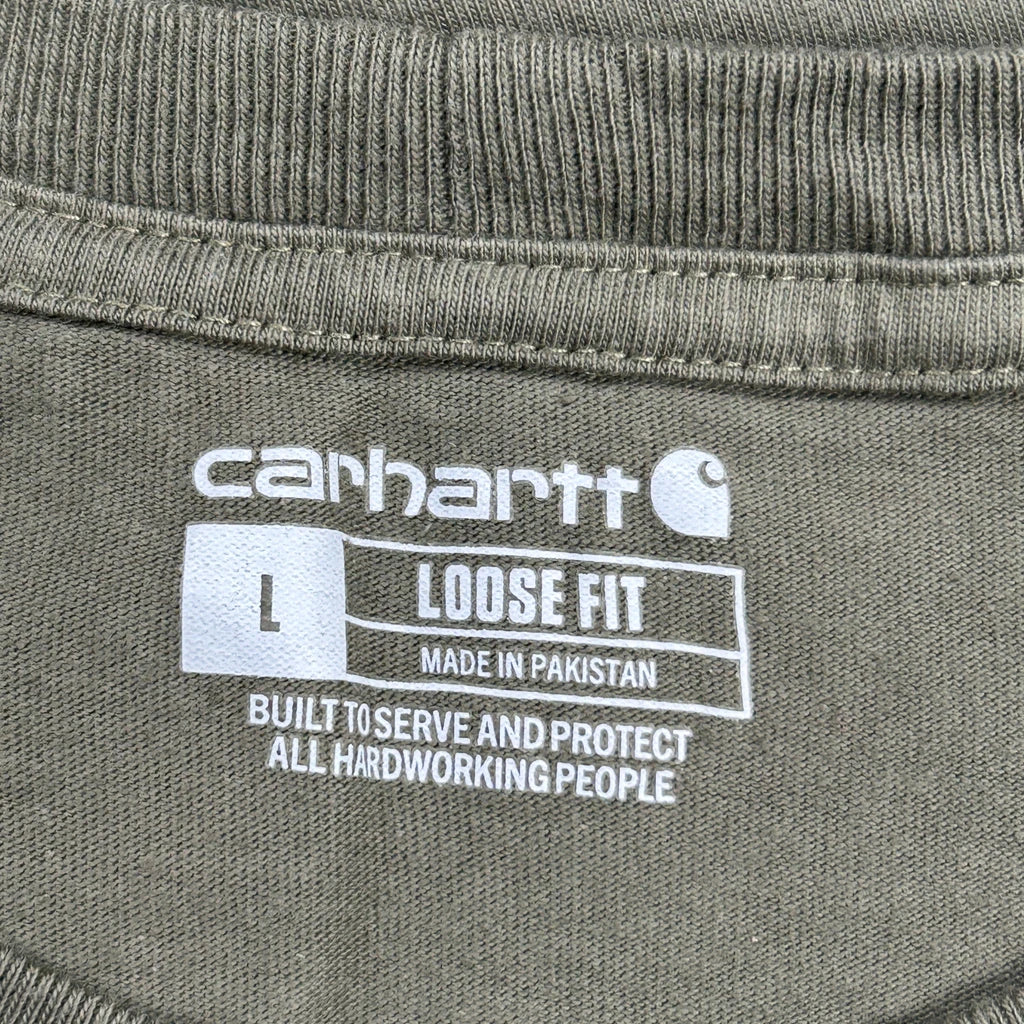 Carhartt T-Shirt - Large Green Cotton - Image 3