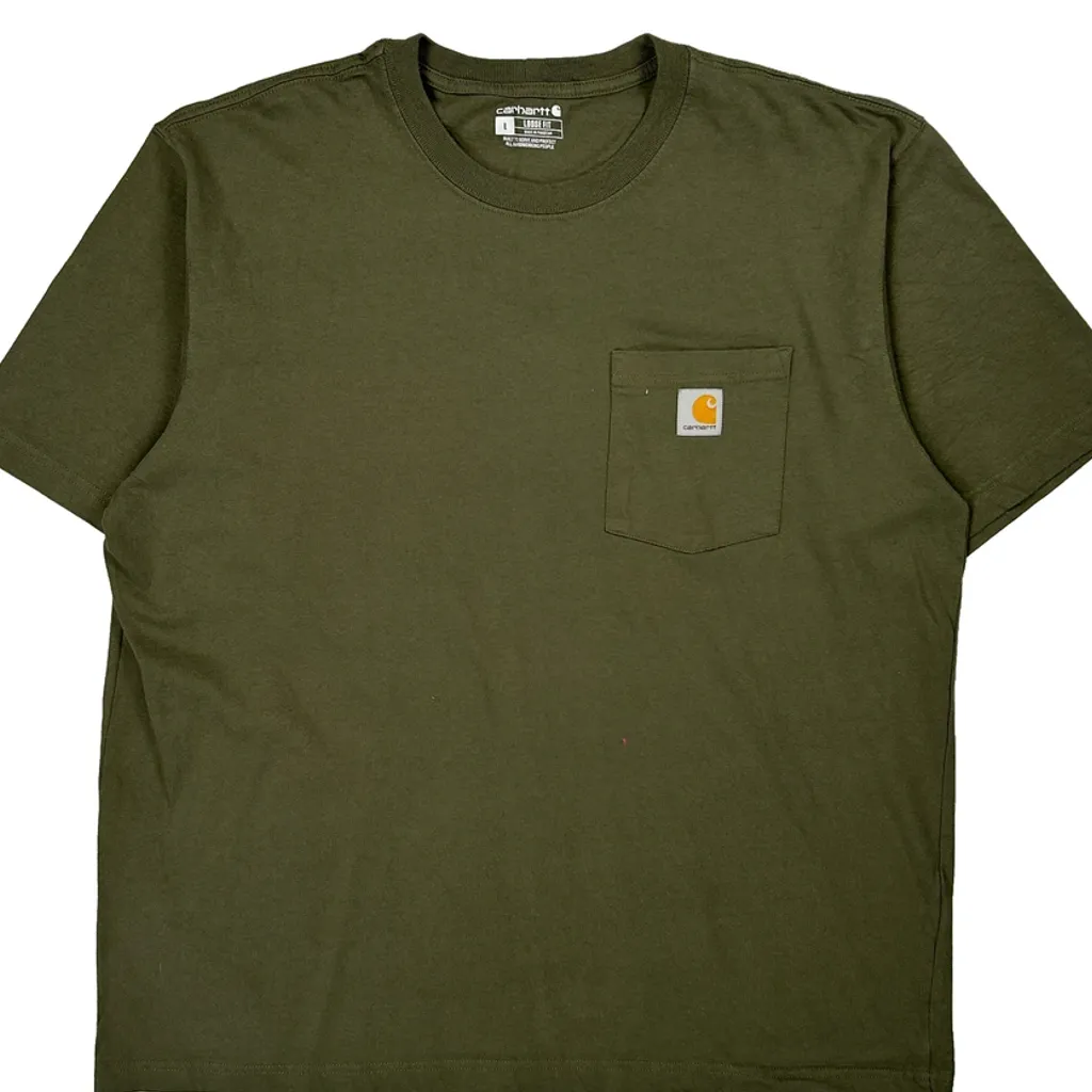 Carhartt T-Shirt - Large Green Cotton - Image 4