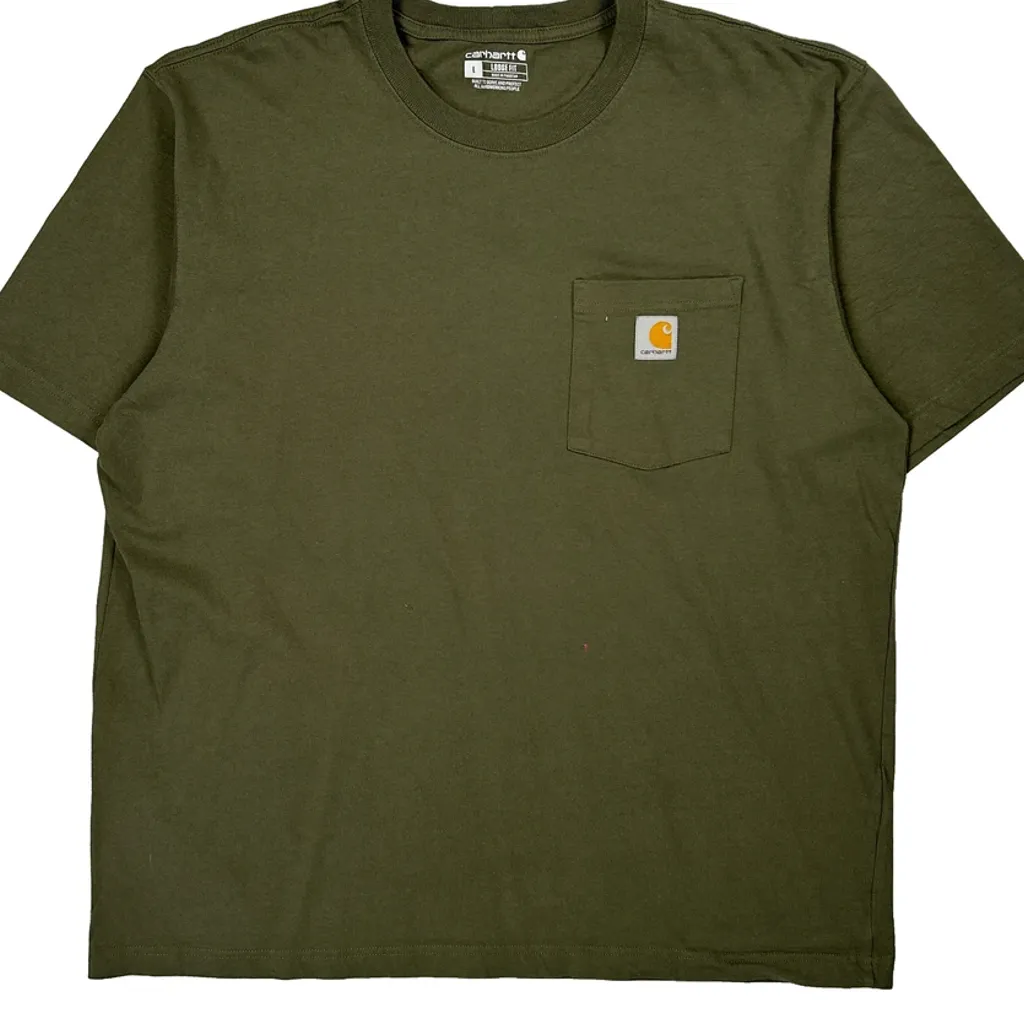 Carhartt T-Shirt - Large Green Cotton - Image 5