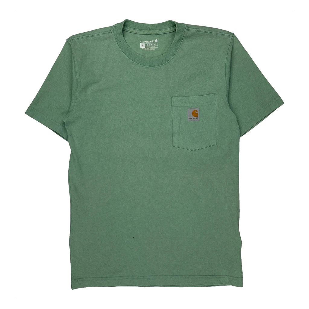 Carhartt T-Shirt - Small Green Cotton
