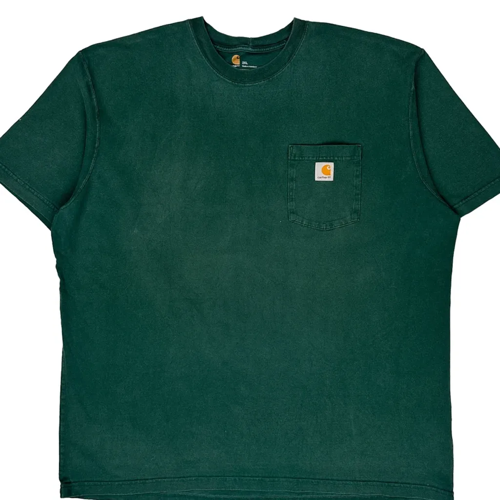 Carhartt T-Shirt - 2XL Green Cotton - Image 4