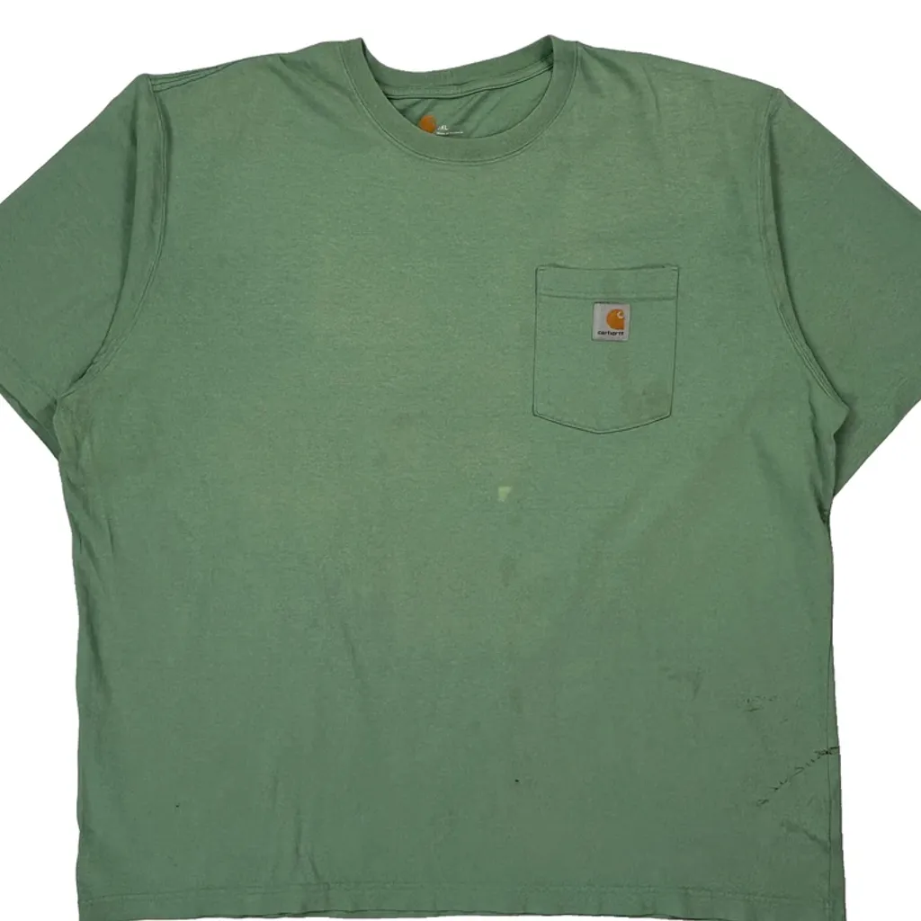 Carhartt T-Shirt - 2XL Green Cotton - Image 4