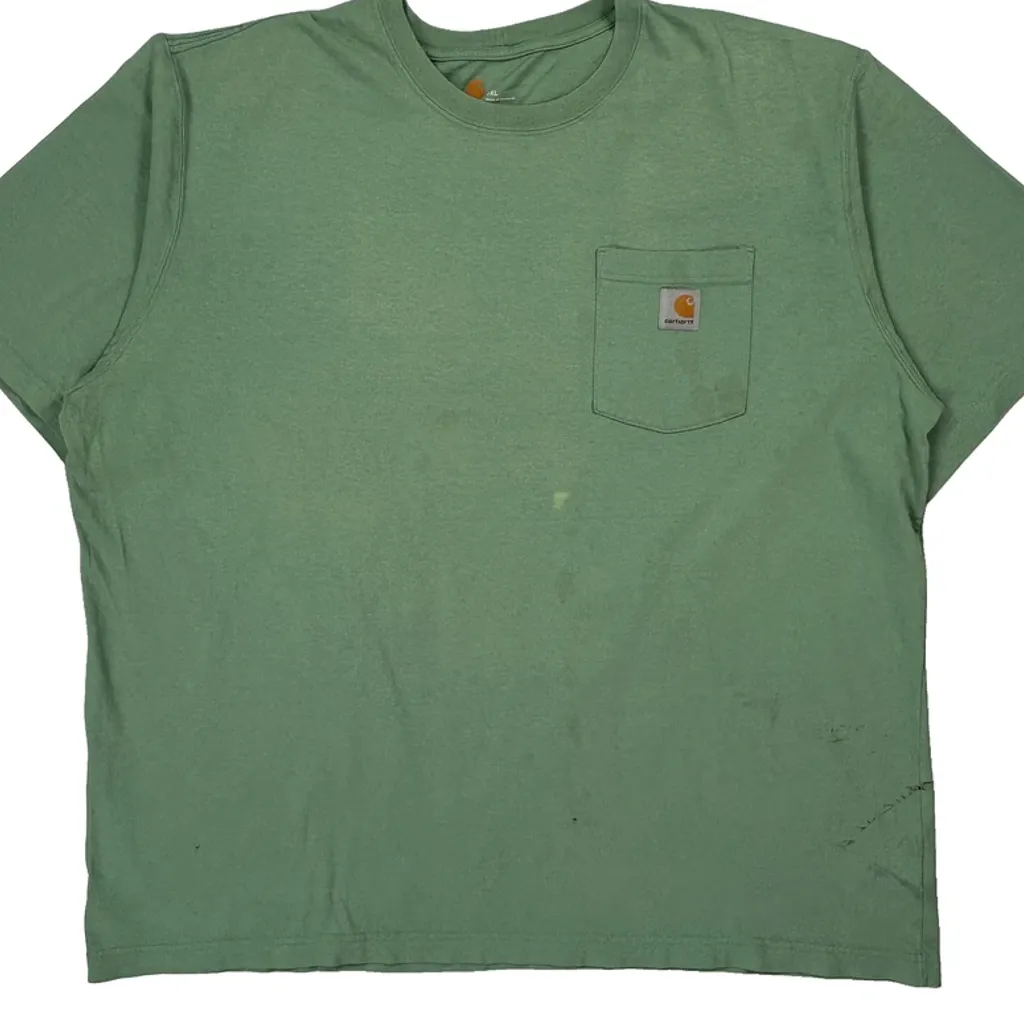 Carhartt T-Shirt - 2XL Green Cotton - Image 5