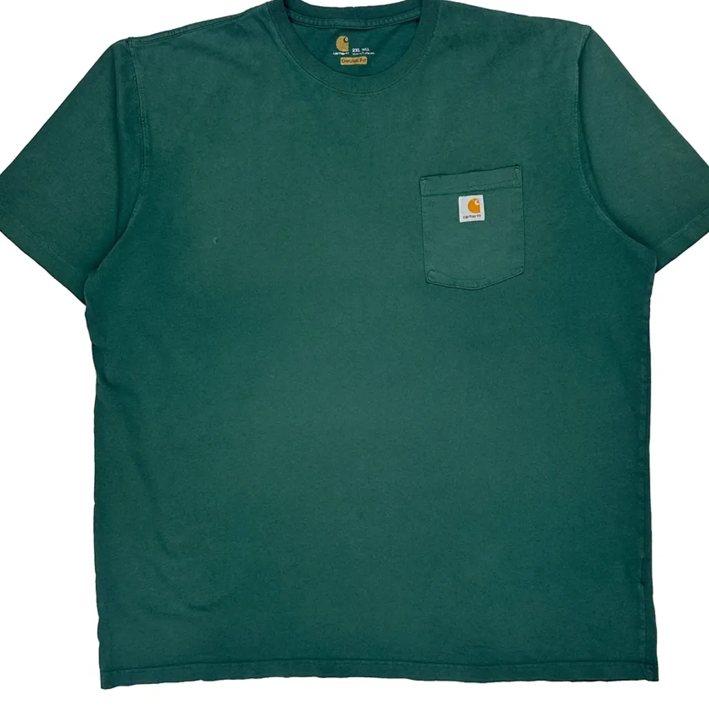 Carhartt T-Shirt - 2XL Green Cotton - Image 5