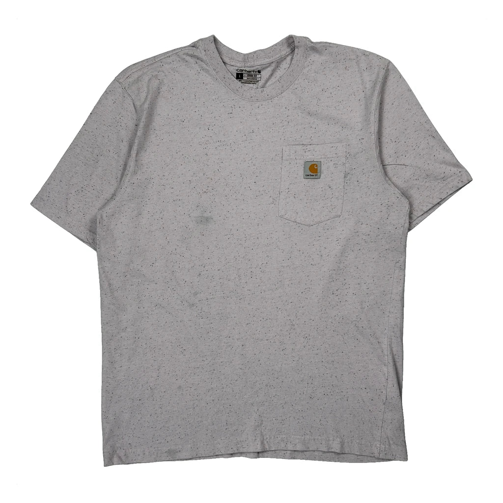 Carhartt T-Shirt - Large Grey Cotton