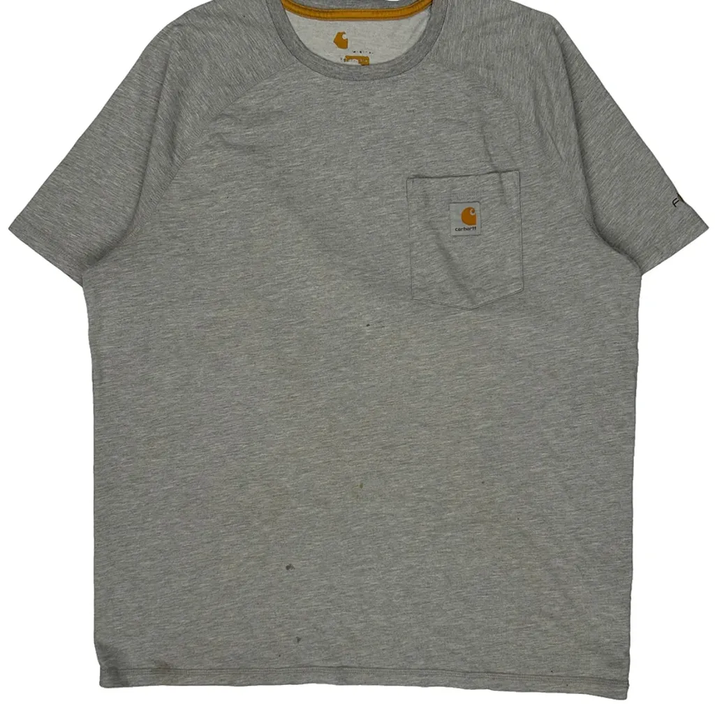 Carhartt T-Shirt - Large Grey Cotton Blend - Image 6