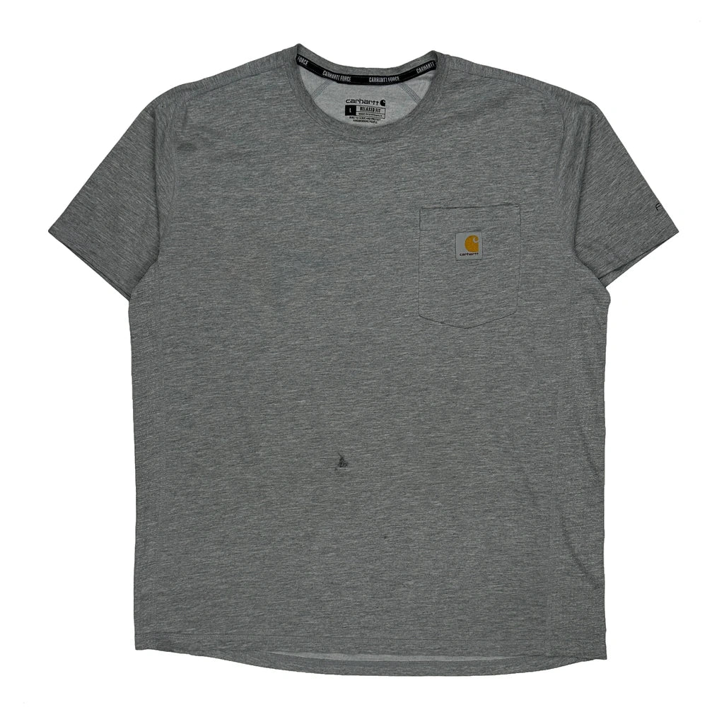 Carhartt T-Shirt - Large Grey Cotton