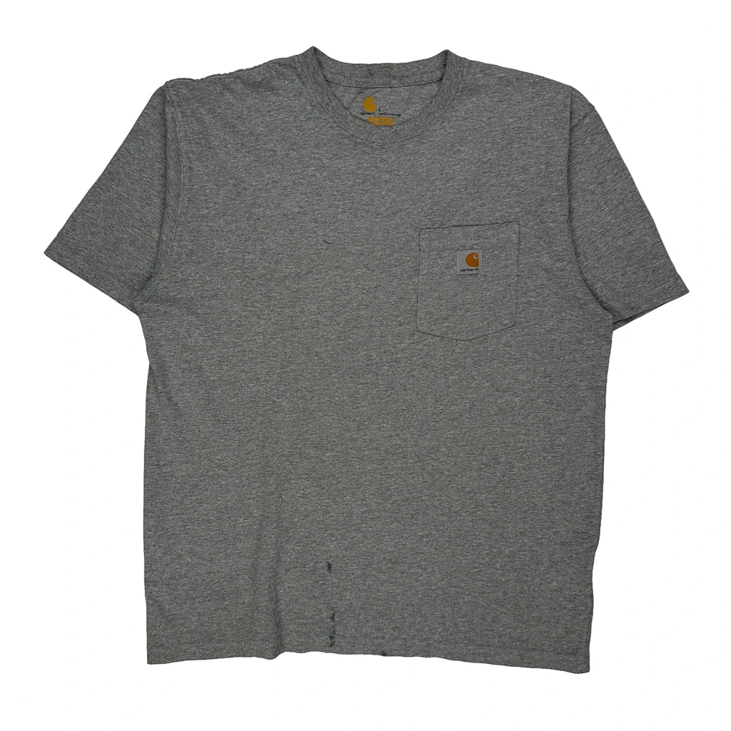 Carhartt T-Shirt - Large Grey Cotton