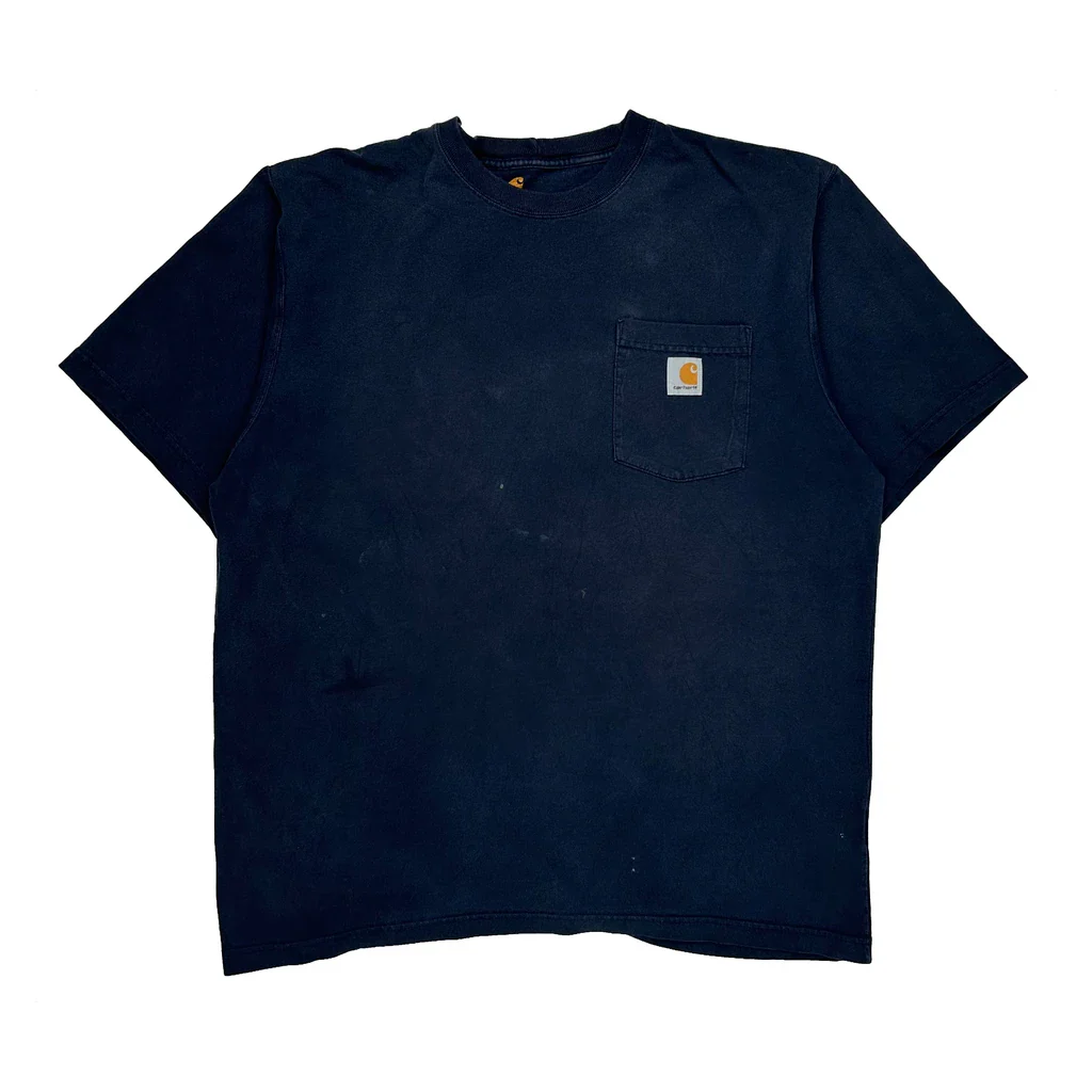 Carhartt T-Shirt - Large Navy Cotton