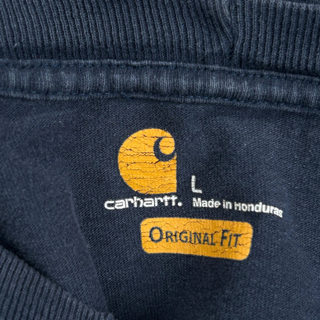 Carhartt T-Shirt - Large Navy Cotton - Image 3