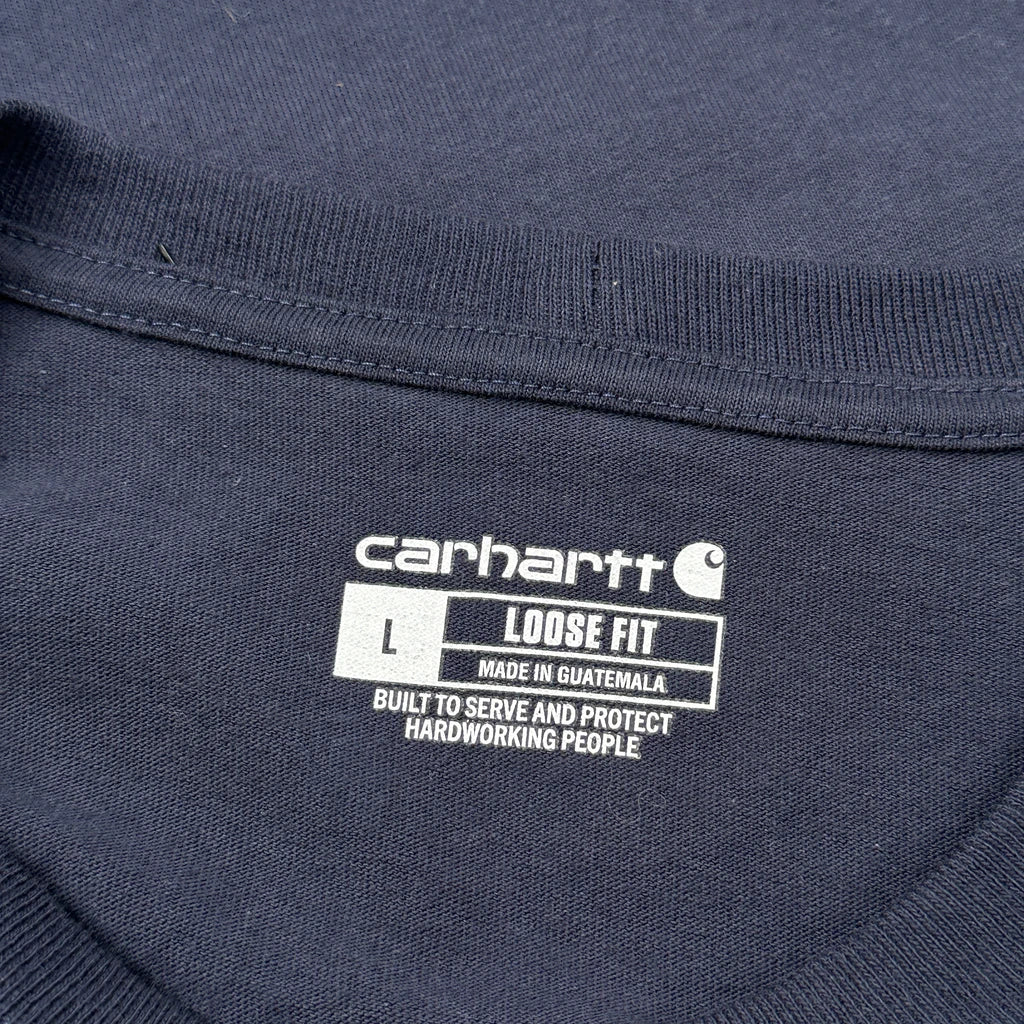 Carhartt T-Shirt - Large Navy Cotton - Image 3