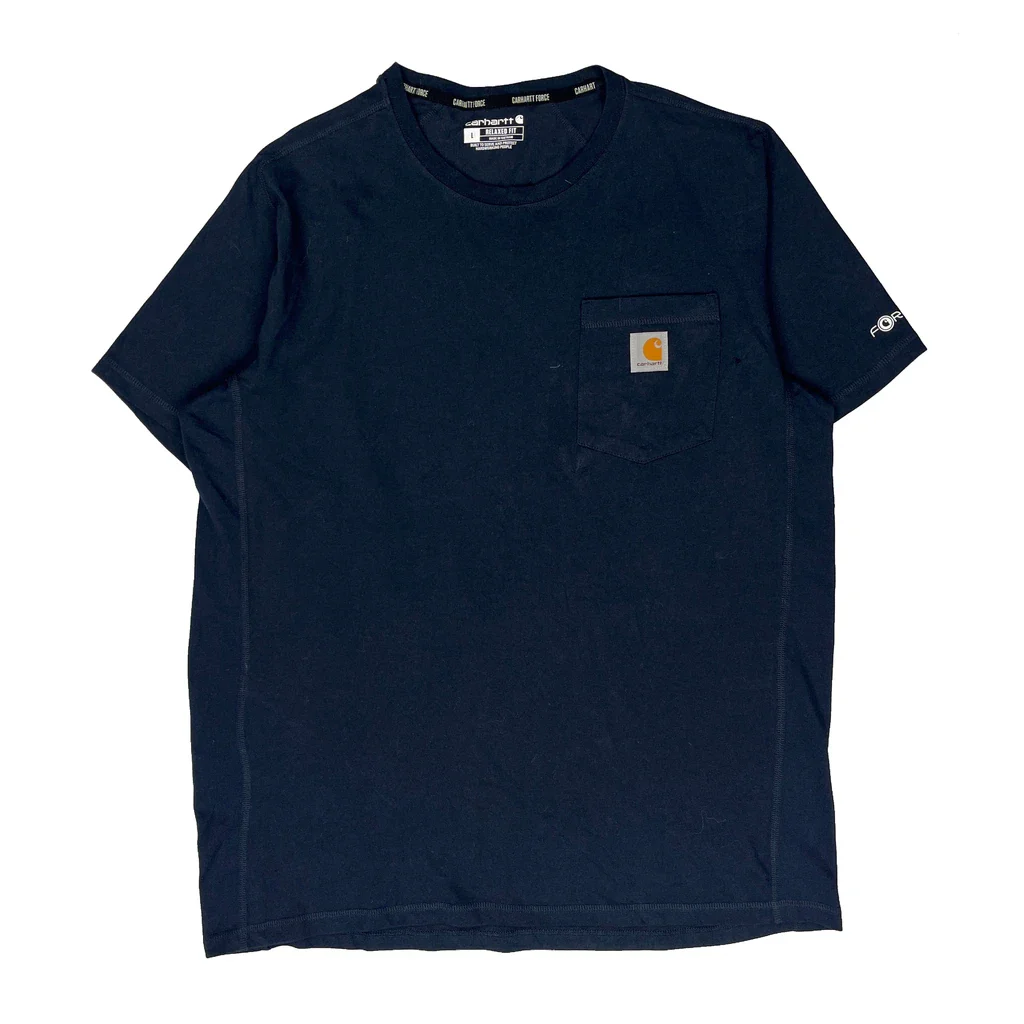 Carhartt T-Shirt - Large Navy Cotton