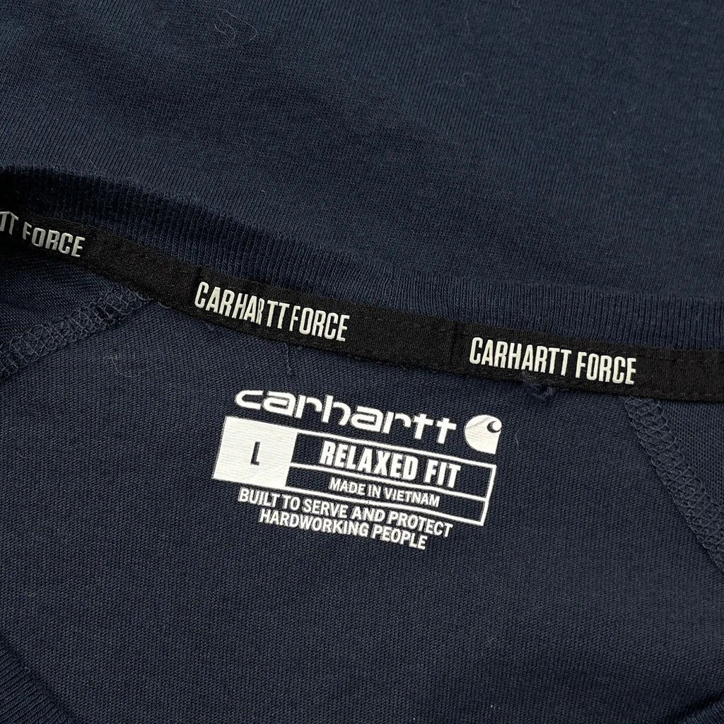 Carhartt T-Shirt - Large Navy Cotton - Image 3