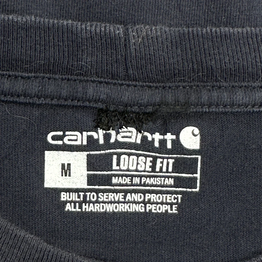 Carhartt T-Shirt - Medium Navy Cotton - Image 3