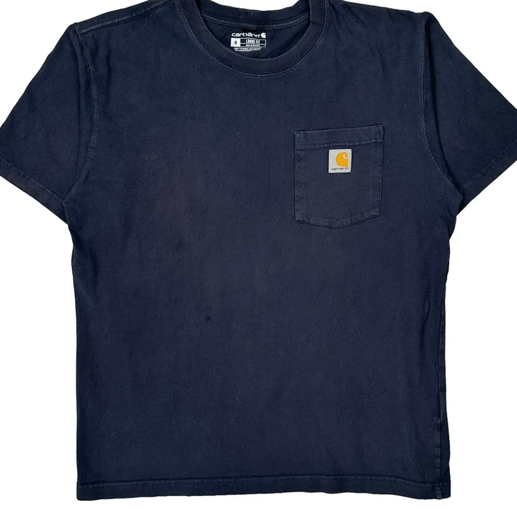 Carhartt T-Shirt - Medium Navy Cotton - Image 4