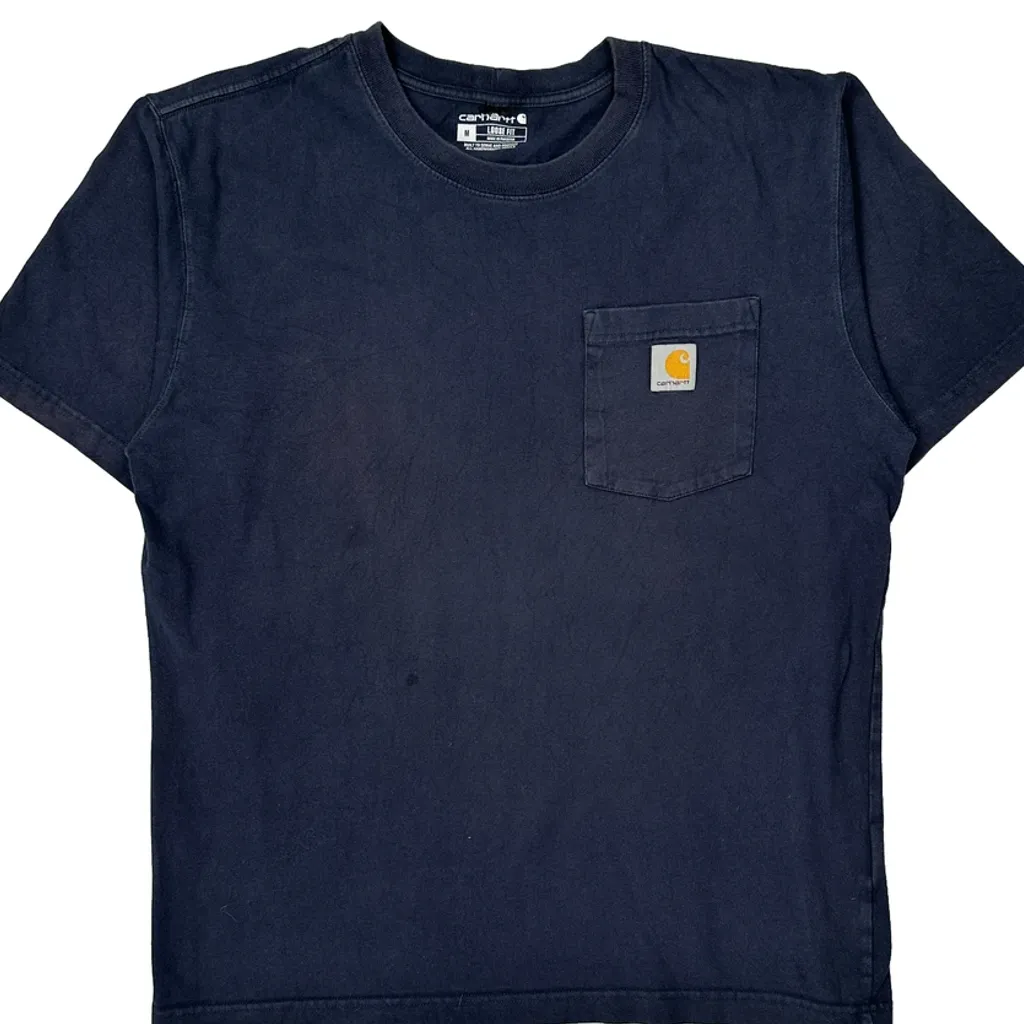 Carhartt T-Shirt - Medium Navy Cotton - Image 5