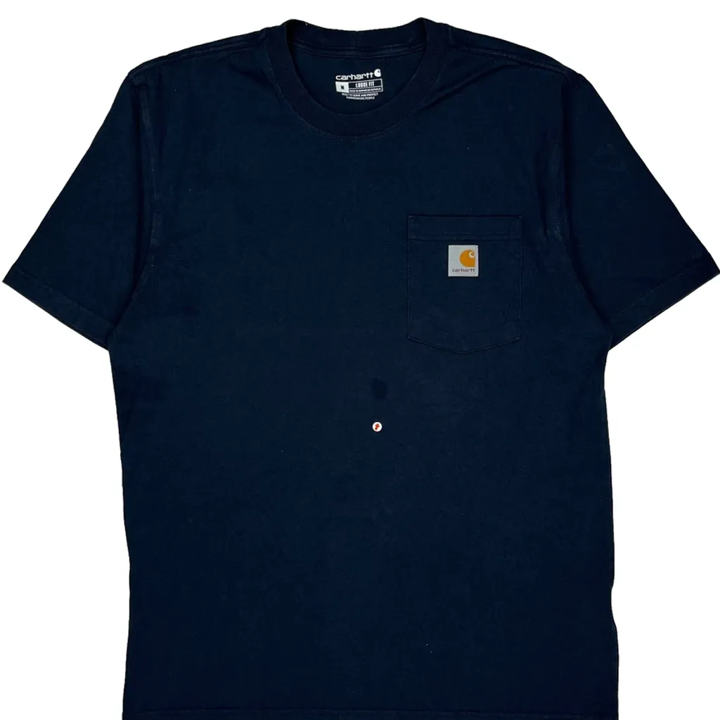 Carhartt T-Shirt - Medium Navy Cotton - Image 6