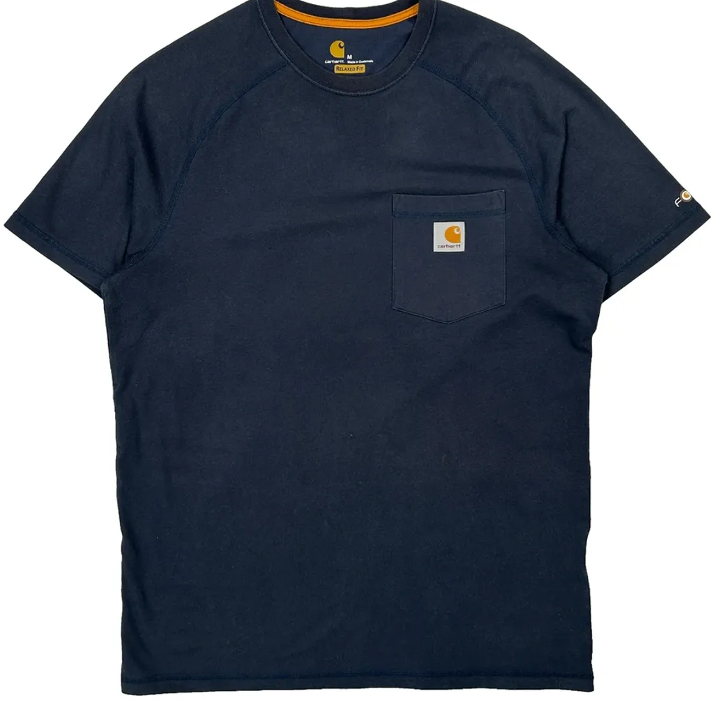 Carhartt T-Shirt - Medium Navy Cotton - Image 4