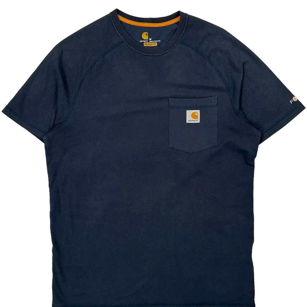 Carhartt T-Shirt - Medium Navy Cotton - Image 5