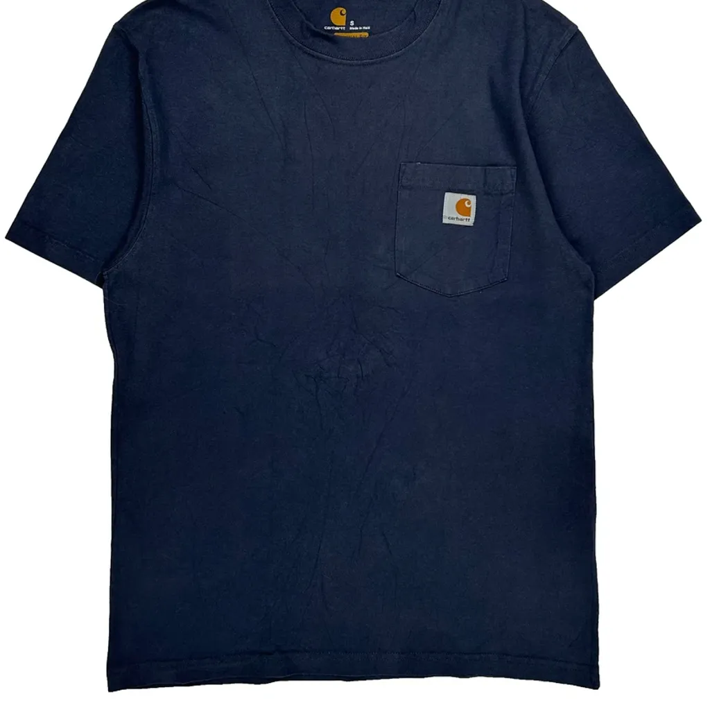 Carhartt T-Shirt - Small Navy Cotton - Image 4