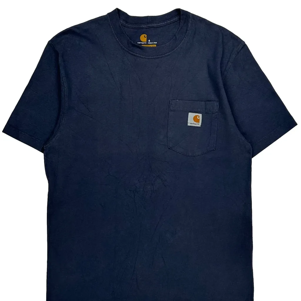 Carhartt T-Shirt - Small Navy Cotton - Image 5